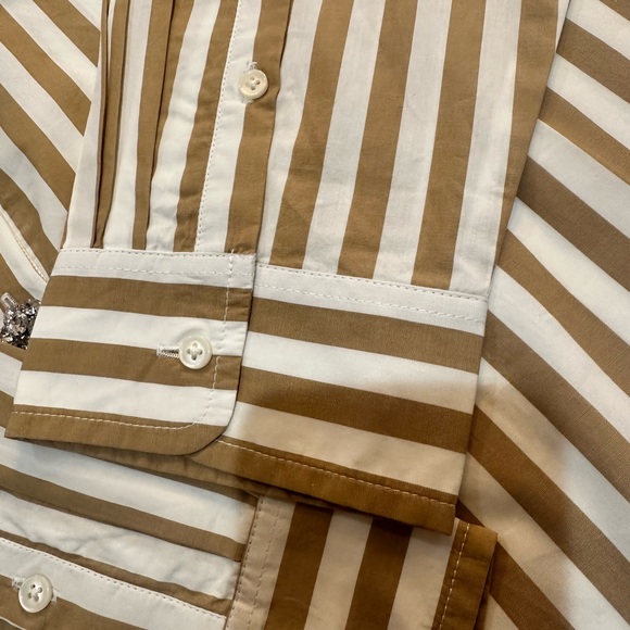 J. Crew Cotton Poplin Popover Tunic with Jeweled Buttons Size 14 NWT - Picture 5 of 9